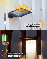2 Pack Luces Solares Para Pared 4 LED Luces De Valla Solar Impermeables Para Jardín Y Camino Luz Solar Para Postes De Pista Modernas - details 6
