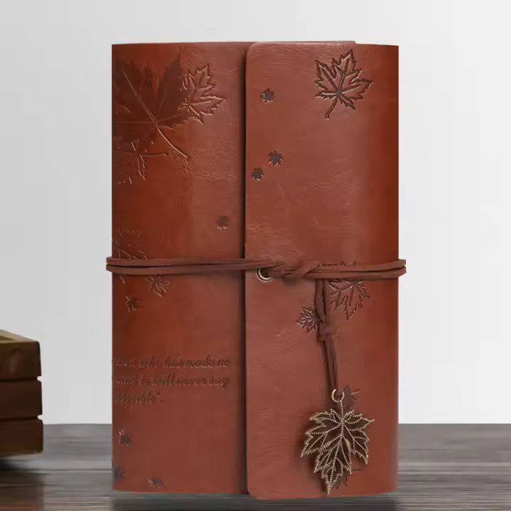 Cubierta De Cuero Vintage Para Cuaderno A6 Sin Hojas Planificador De Presupuesto Tacto De Piel De Bebé Regalo Exquisito - 1