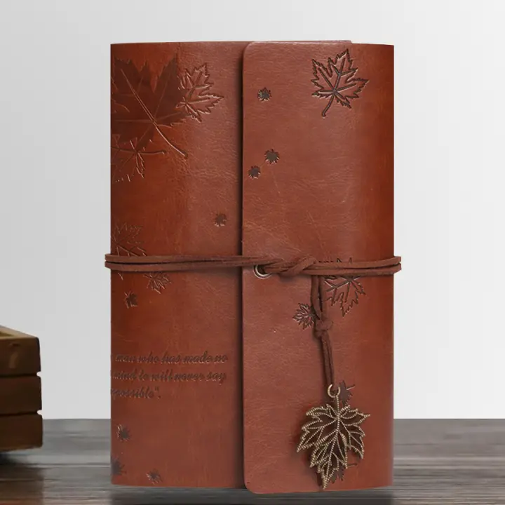 Cubierta De Cuero Vintage Para Cuaderno A6 Sin Hojas Planificador De Presupuesto Tacto De Piel De Bebé Regalo Exquisito - 1
