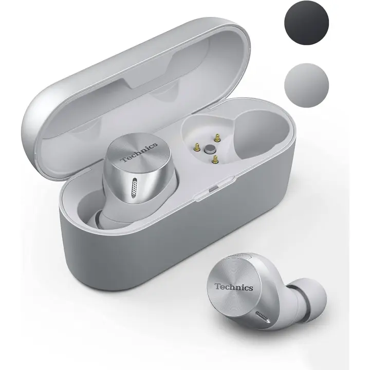 Technics EAH-AZ60E-S Auriculares Inalámbricos con Cancelación de Ruido, Bluetooth Multipunto y Micrófono Incorporado, Hasta 7 Horas de Reproducción, Plata - 1