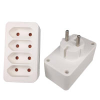 Adaptador De Enchufe Europeo 1 a 2 1 a 3 1 T 4 Vías Estándar EU Extensor De Enchufe De Viaje Protector Antisalpicaduras - details 2