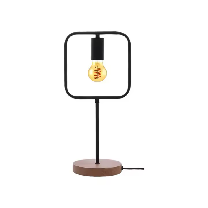 Lampara Mesa Metal Haya E27 Cuadrada Metal Estilo Industrial RUFIN  RABALUX - 1