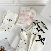 Nuevas Llegadas 2025 Calcetines De Baile Lolita Para Mujer Polka Dot 3D Con Encaje Y Volantes Transpirables 1/4 Pares Algodón Polyester Spandex - details 2