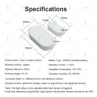 Sensor De Puerta Y Ventana Zigbee 2 En 1 Con Sensor De Luz Y Vibración Seguridad Doméstica Alarme Detector De Puerta Compatible Con Home Assistant Z2M - details 9