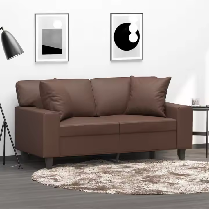 vidaXL 2x Cojines Decorativos Cuero Sintético Capuchino Almohada Salón Hogar Color Capuchino,  Crema,  Gris y mas - 1