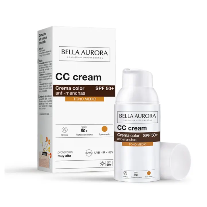 BELLA AURORA CC CREAM TONO MEDIO CREMA COLOR ANTI-MANCHAS SPF50 30 ML - 1