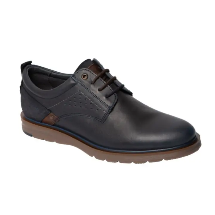 DJ SANTA. Zapato Sport En Piel Para Hombre  Referencia: 2881 Azul-Montego DJ SANTA Zapato sport hombre con cordonera muy cómodo con horma ancha. Fabricado todo en piel. Plantilla y Forro en microfibra transpirable.  * Incluye dos pares - 1