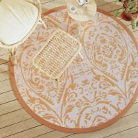vidaXL Alfombra de exterior ARAKIL gris Ø160 cm PP en color Negro y gris/Marrón/Blanco y gris y más - details 5