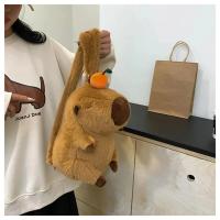 Mochila De Peluche Capybara Kawaii Moda Muñeco De Peluche Bolsa Infantil Mochila De Hombro Mini Bolsa Regalos Para Novia - details 25