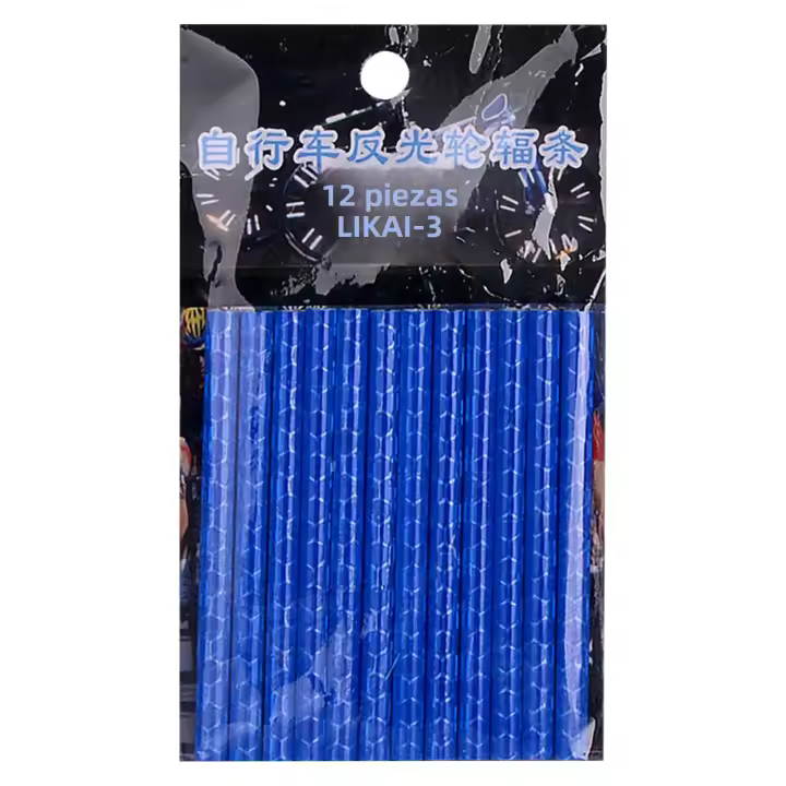 Kit De Seguridad Reflectante Para Ruedas De Bicicleta 12Pcs Estickers Reflexivos Colores Tubo Luz De Advertencia DIY Ciclismo - 1