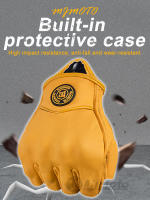 Guantes De Motocicleta Retro De Cuero MJMOTO Con Protección De Cierre Rígido Y Toque De Pantalla Medio Dedo Transpirables Para Hombre Y Mujer - details 4