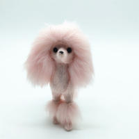 Figura De Poodle Rosa De 4 Pulgadas Peluche Simulación Perro Juguetes Regalo Artesanías Decoración Para El Hogar - details 1