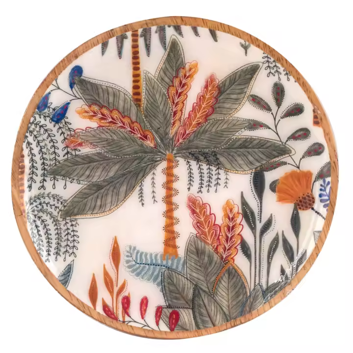 Signes Grimalt Plato Hojas Pequeño | Plato Marrón Tropical 2X16X16cm - 1