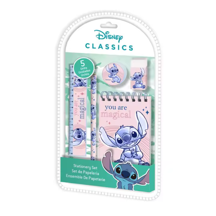 KIDS EUROSWAN,  STITCH Set papelería 5 piezas  - Disney - 1