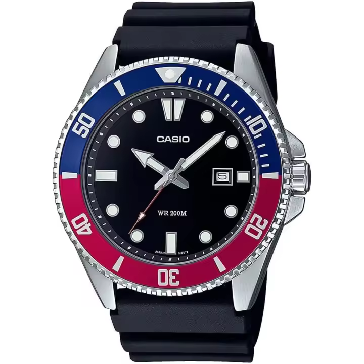 Reloj Casio Correa Caucho negra analogico, referencia: MDV-107-1A3VEF - 1