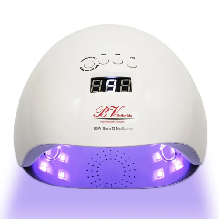 Lámpara Led/UV Bellavida para manicura de esmaltado permanente (Gel Polish) con 65W de potencia, sensor de detección de manos y modo específico para aliviar la sensación de ardor en aquellas personas con mayor sensibilidad al calor.  Color Blanco. - 1