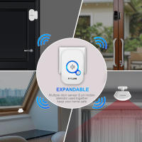 Sensor De Puerta Inalámbrico FUERS Con Alarma De Seguridad Para El Hogar Detector De Movimiento Alerta De Visitantes Cifrado De 4 Dígitos Sonido De Campana De Bienvenida Sistema De Alarma Antirrobo - details 7