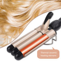Rizador De Pelo Eléctrico Ajustable En Temperatura Con 3 Tubos Egg Roll Triple Barrel Wanda Para Estilo De Ondas Y Rizos Cerámica Tourmalina - details 4