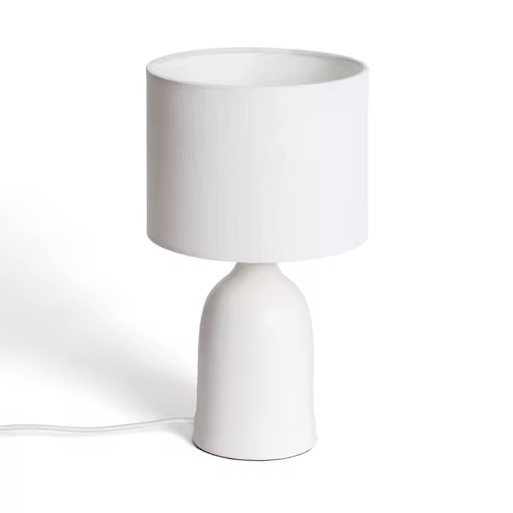 Ledkia Lámpara de Mesa Cerámica y Tela Barva Blanco - 1
