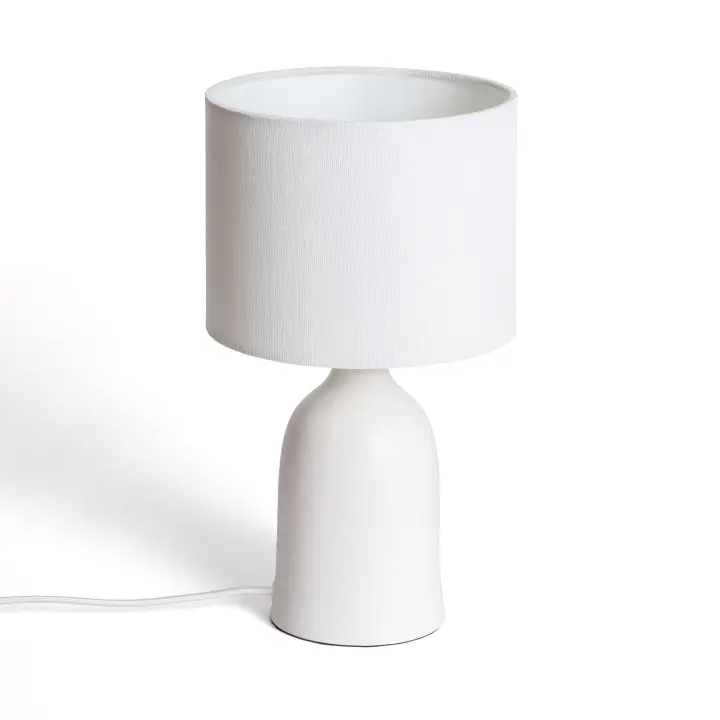 Ledkia Lámpara de Mesa Cerámica y Tela Barva Blanco - 1