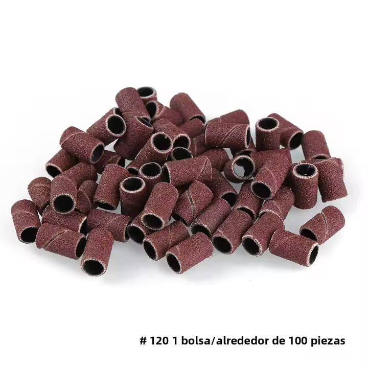 100pcs Banda De Arte De Uñas Con 4 Grados De Fijación 60# 120# 180# 240# Anillo De Pulido Para Máquina Eléctrica Accesorios De Manicura Herramienta De Corte De Uñas - 1