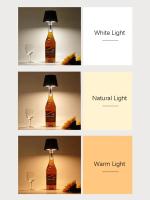 Lámpara De Noche Inalámbrica LED Para Botellas Con Control Táctil De 3 Colores Y Ajuste Sin Fin Para Barra Vino Mesas Luz De Mesa - details 6