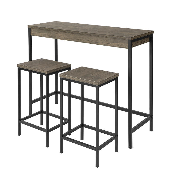 SoBuy OGT30-N Set de Mesa y taburetes de Estilo Industrial Mesa Alta de Bar + 2 taburetes Juego de Barra Mesa Alta ES