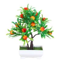 Planta Artificial De Bonsái De Frutas Con Naranja Manzana Limón Decoración Para El Hogar Y Sala De Estar Arbolado Falso De Tamaño Pequeño - details 9