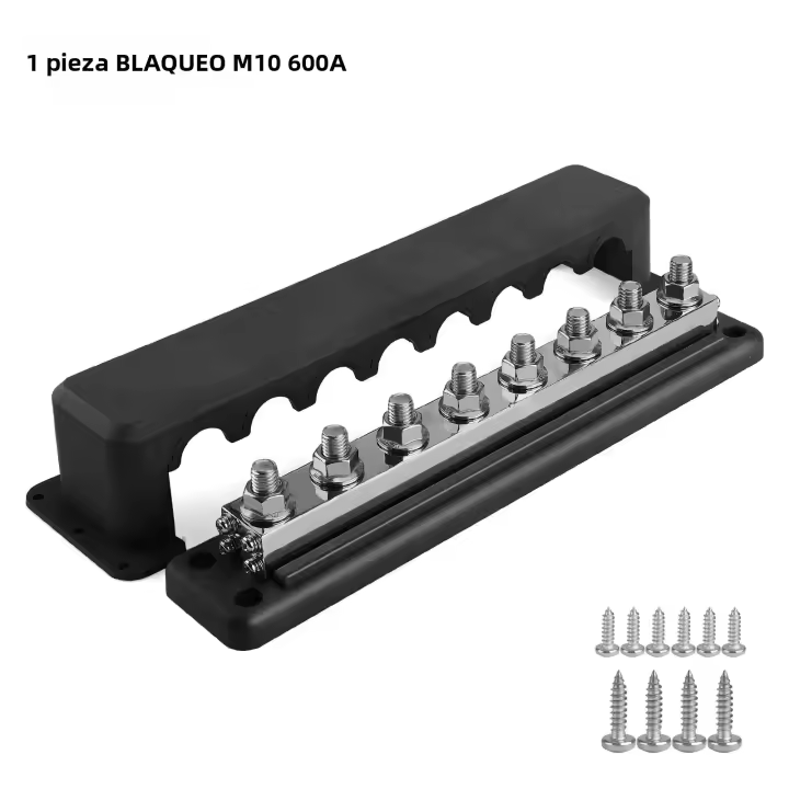 Bloque De Distribución De Energía M10 600A Barra De Autobús 24v Bloque Terminal Eléctrico Para Caravana Camión Barco Coche Camper RV - 1