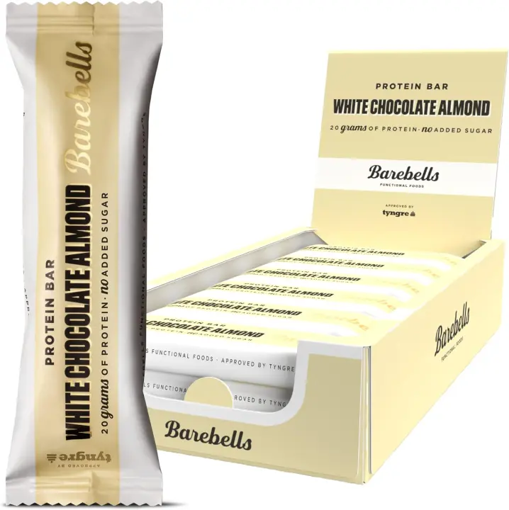 Barebells White Chocolate Almond – Barra Proteica de Almendra y Chocolate Blanco | 20g de Proteína y Sin Azúcar Añadido - 1