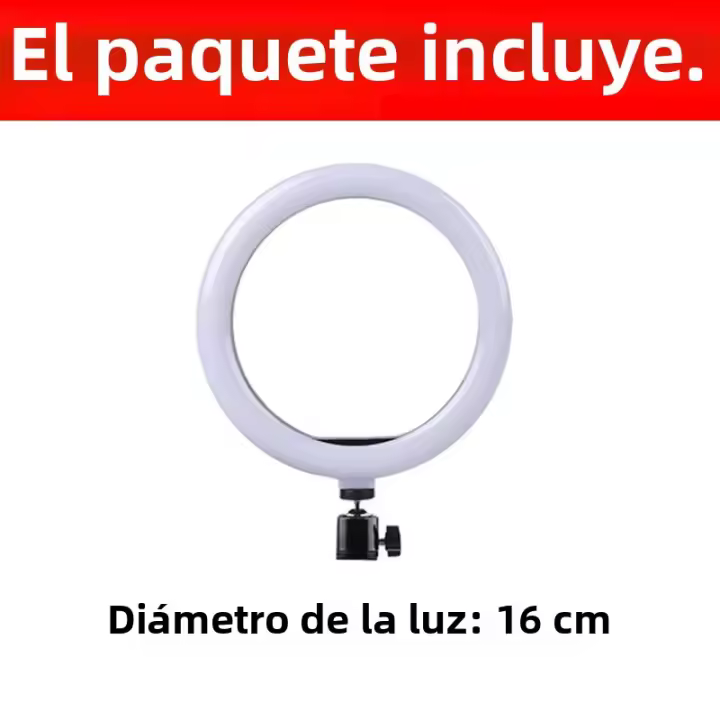 Anillo De Luz LED Para Selfies 26cm Regulable Sin Trípode 12 Pulgadas Luz Redonda Para Fotografía Y Videos De TikTok - 1