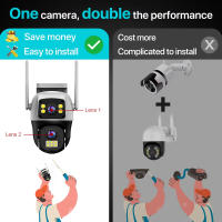 Cámara De Seguridad IP 8MP 4G Con Tarjeta SIM Doble Lente Doble Pantalla Wireless WiFi Vigilancia Exterior Detecta Humanos Protección PTZ Cámara IP - details 4