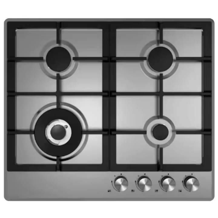 Infiniton GASDL4 - Placa de Gas 60cm 4 Fuegos, Kit de conversión de Gas natural, Autoencendido, Acabado Inox - 1