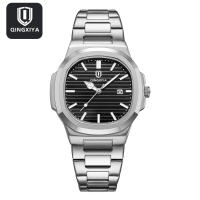 Reloj De Pulsera Cuarzo Lujo QINGXIYA Para Hombre Resistente Al Agua Con Fecha Y Manos Luminosas Acero Inoxidable Cuadrado - details 7