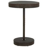 vidaXL Mesa de jardín de ratán sintético 75,5x106 cm en color Gris/Negro/Marrón | estructura resistente ideal para salón dormitorio o estudio - details 2