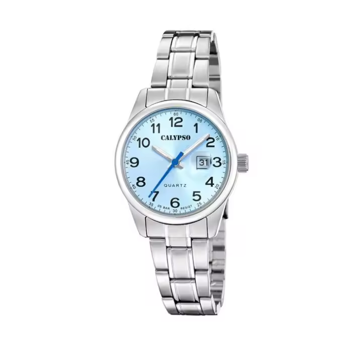 Reloj Calypso K5873/3 de mujer o niña de comunión, Colección Basic Esfera azúl o celeste y Acero Inoxidable - 1