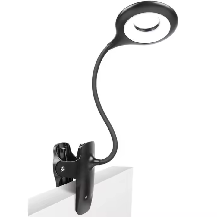 Lámpara De Escritorio Portátil Recargable Luz De Lectura Protección Ocular LED USB Lámpara De Mesa Con Clip Y Control Táctil - 1