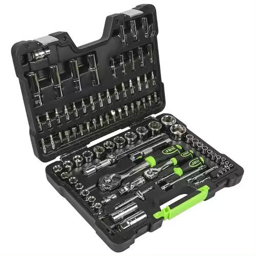 Caja de herramientas 94 piezas vasos hexagonales cromados JBM 54049 JBM - 1