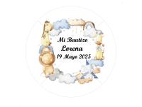 Etiquetas personalizadas para Bautizo pegatinas adhesivas personalizadas para detalles de invitados de Bautizo redondas Lote de 40 unidades niña niño - details 1