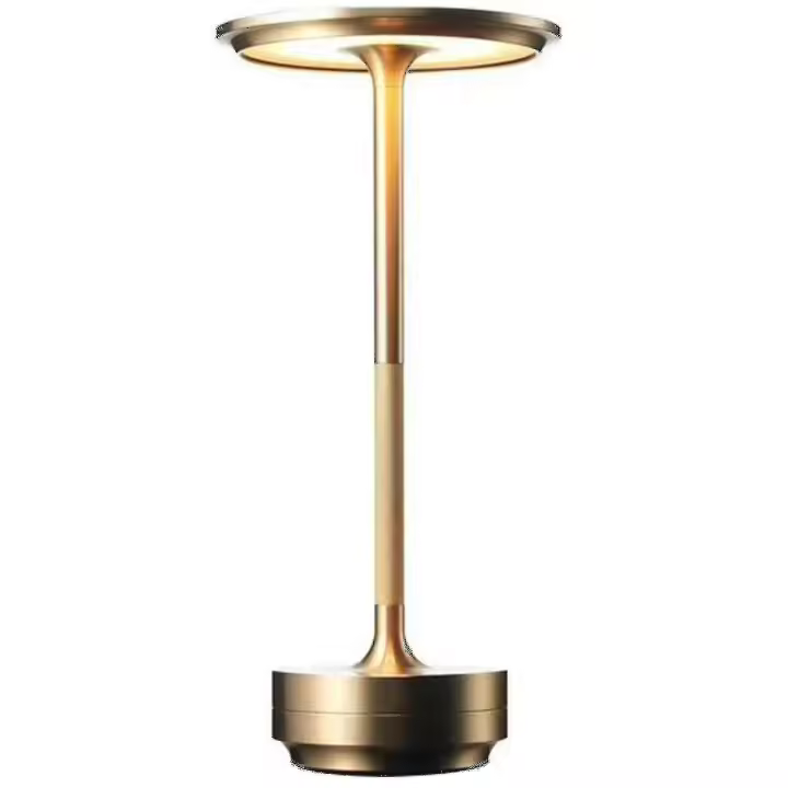 Wireless Table Lamp Dimmable Waterproof Metal USB Rechargeable Table Lamps (Gold) Wxxbd - 1