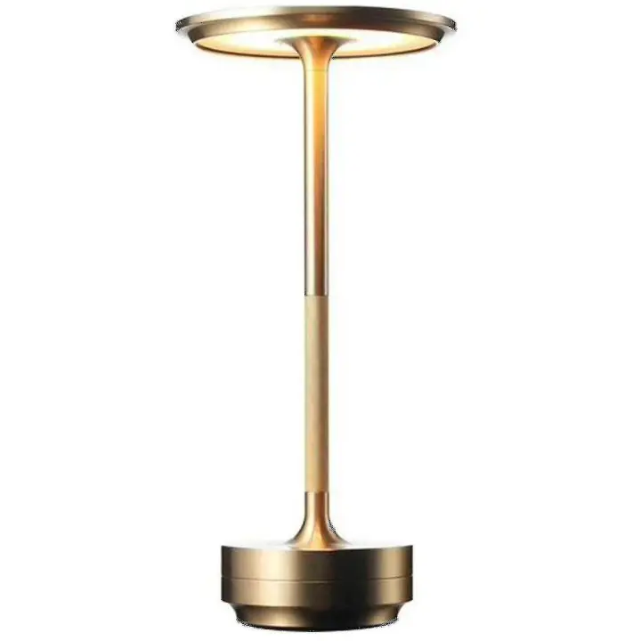 Wireless Table Lamp Dimmable Waterproof Metal USB Rechargeable Table Lamps (Gold) Wxxbd - 1