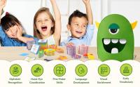 Juguetes Educativos Montessori De Aprendizaje Alfabeto Colores Y Formas Juego Divertido De Monstruos Para Reconocimiento De Letras Edad 3-6 - details 1