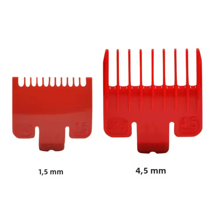 Kemei 2pcs Peinillas Profesionales Rojas Para Cortadora De Pelo Compatible Con Wahl Andis Babyliss Con Limitación De 1.5-4.5mm - 1