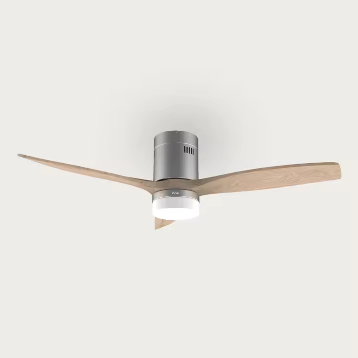 EVVO Ventilador Techo V550 con Luz LED y WIFI, Silencioso, Ø132cm, 40W, 6 Velocidades, Temporizador, Invierno-Verano, IP44. - 1