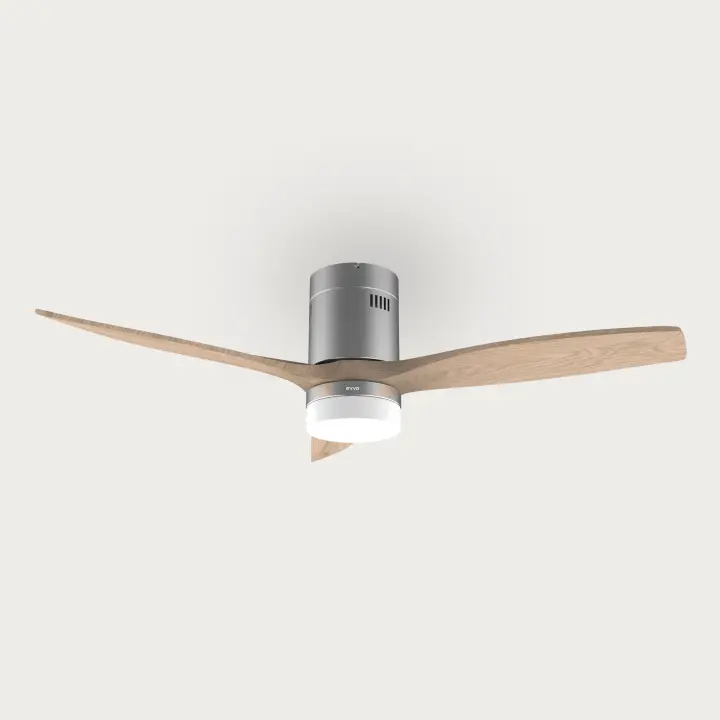 EVVO Ventilador Techo V550 con Luz LED y WIFI, Silencioso, Ø132cm, 40W, 6 Velocidades, Temporizador, Invierno-Verano, IP44. - 1