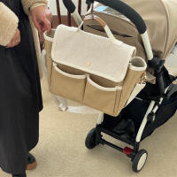 Bolsa Multifuncional Para Carrito De Bebé Con Almacenamiento Y Soporte Para Botella Y Taza Accesorios De Carrito De Mano Con Estilo De Mochila Tamaño Medio Material Sintético - details 3