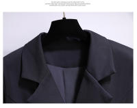 Vestido De Moda Coreana Para Mujer Traje Estudiante Cuello Alto Ajustado Plisado Botones Dobles Cierre Negro Ropa De Otoño - details 10