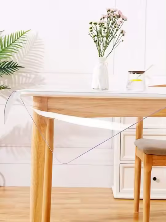 1PC Funda De Mesa Transparente Y Protectora De PVC Resistente Al Calor Impermeable Y Antideslizante Para Hogar Y Eventos - 1