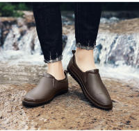 Botas De Lluvia Para Hombre Impermeables Antideslizantes De Goma Botas De Ankle Para Invierno Mocasines De Agua Con Cierre SLIP-ON - details 8