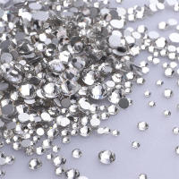 1440Pcs Cristales De Vidrio AB Para Arte De Uñas DIY Tamaños Mixtos Adhesivo Negro Rhinestones Redondos Para Decoración De Uñas - details 1